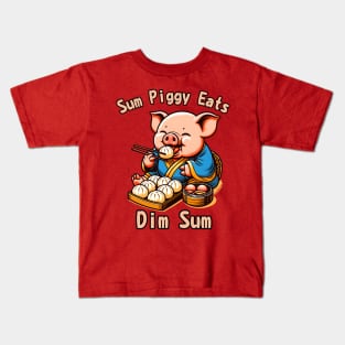 Dim sum pig Kids T-Shirt